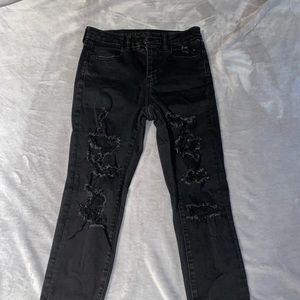 american eagle black ripped jeans